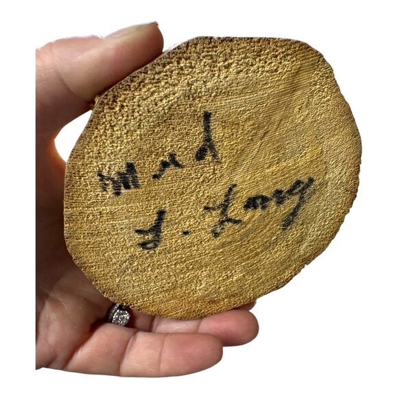 Vintage Mudhead Native American Kachina Doll  Feathers & Drum Signed Lang 16" - Picture 13 of 13